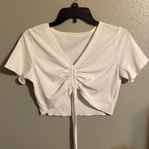 Cute, cinched white crop top